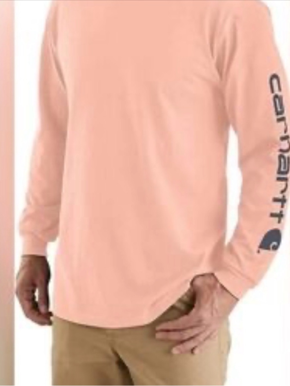 Carhartt Long Sleeve T-Shirt Mens Dusty Pink 3XL